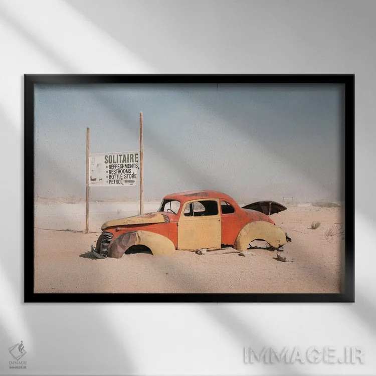 تابلو سولیتر نامیبیا ۲ اثر دیوید کلاپ - نمای قابدار مشکی