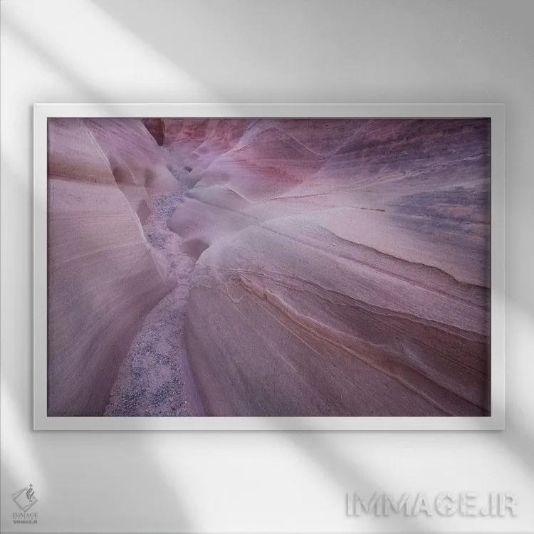 تابلو دره آتش نوادا ۷ اثر دیوید کلاپ - نمای قابدار سفید