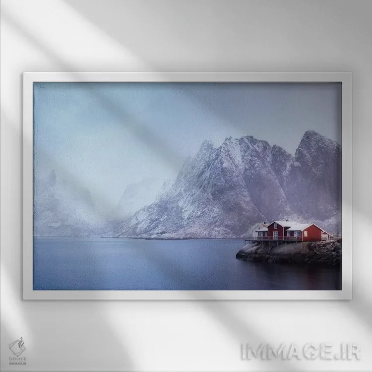 تابلو سکریسویای لوفوتن نروژ ۱۱ اثر دیوید کلاپ - نمای قابدار سفید