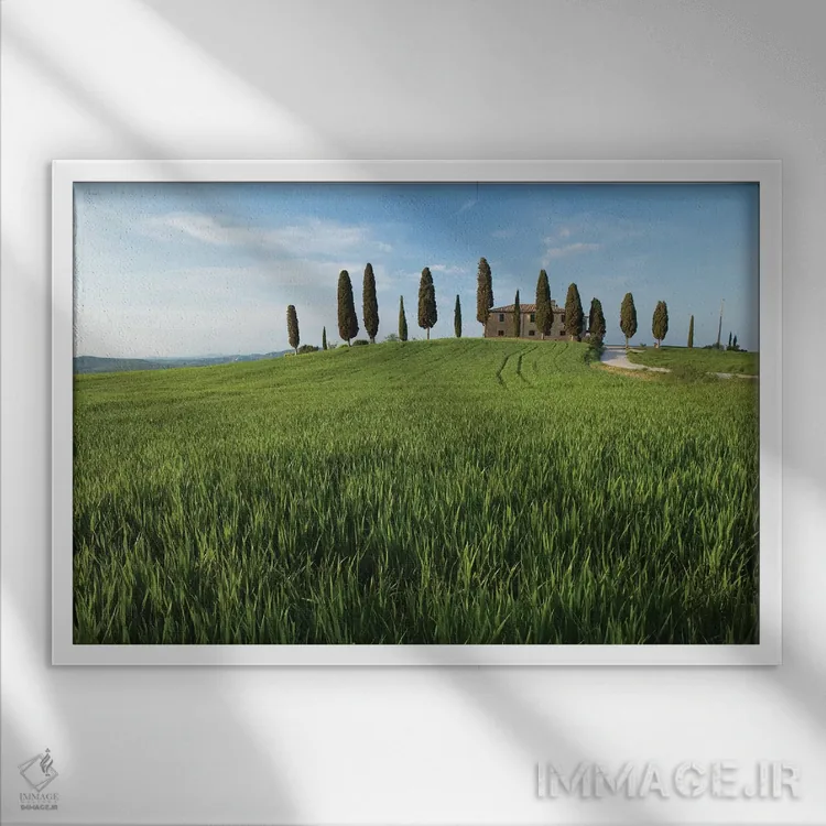 تابلو پیانزا توسکانی ۱ اثر دیوید کلاپ - نمای قابدار سفید