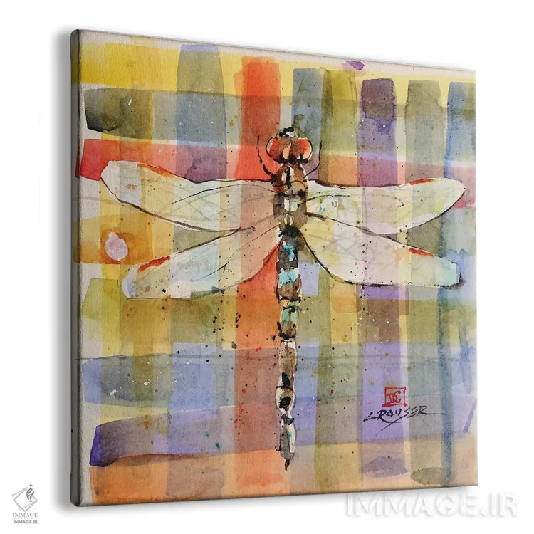 تابلو سنجاقک چهارخانه اثر باور کراوزر - نمای پرسپکتیو محصول