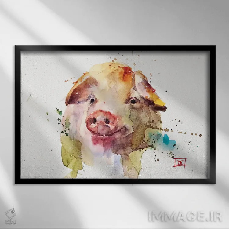 تابلو خرخر (صدای خوک) اثر باور کراوزر - نمای قابدار مشکی