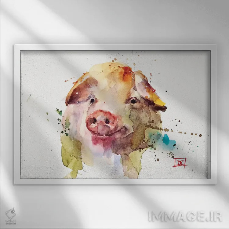 تابلو خرخر (صدای خوک) اثر باور کراوزر - نمای قابدار سفید