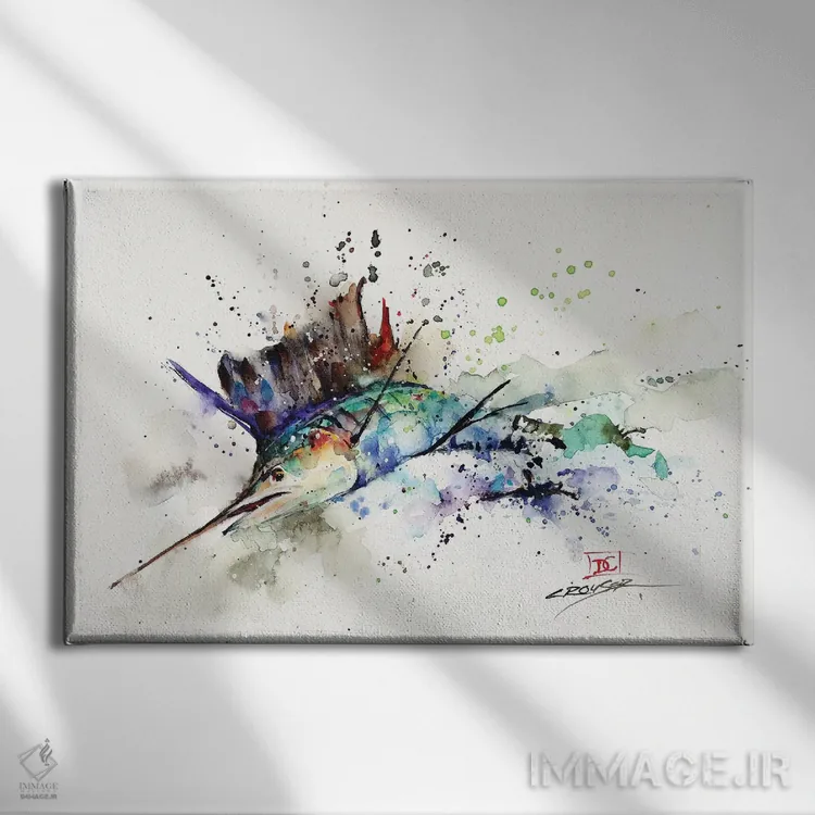 تابلو ماهی بادباندار اثر باور کراوزر - نمای روبهرو روی دیوار