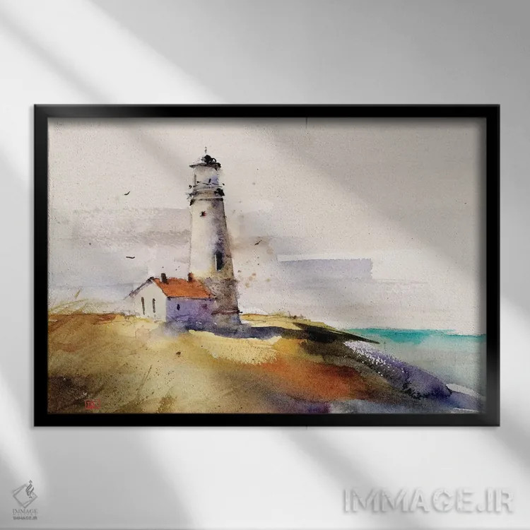 تابلو فانوس دریایی تابستانی اثر باور کراوزر - نمای قابدار مشکی