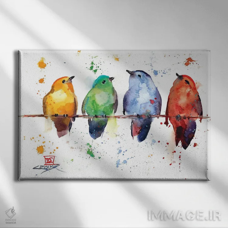 تابلو پرندگان اصلی اثر باور کراوزر - نمای روبهرو روی دیوار