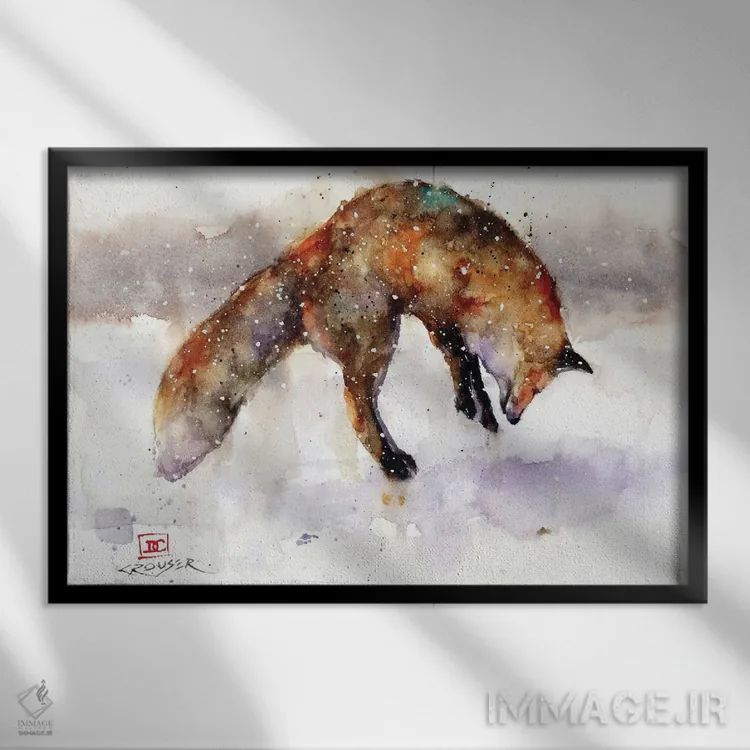 تابلو روباه جهنده اثر باور کراوزر - نمای قابدار مشکی