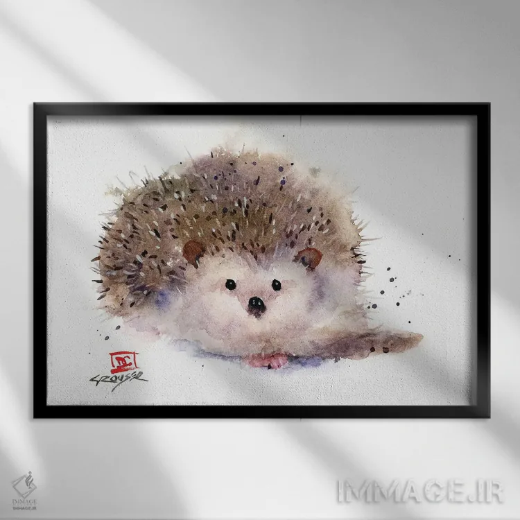 تابلو جوجهتیغی اثر باور کراوزر - نمای قابدار مشکی