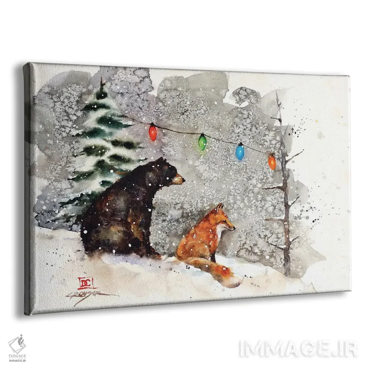 تابلو روباه، خرس و چراغها اثر باور کراوزر - نمای پرسپکتیو محصول