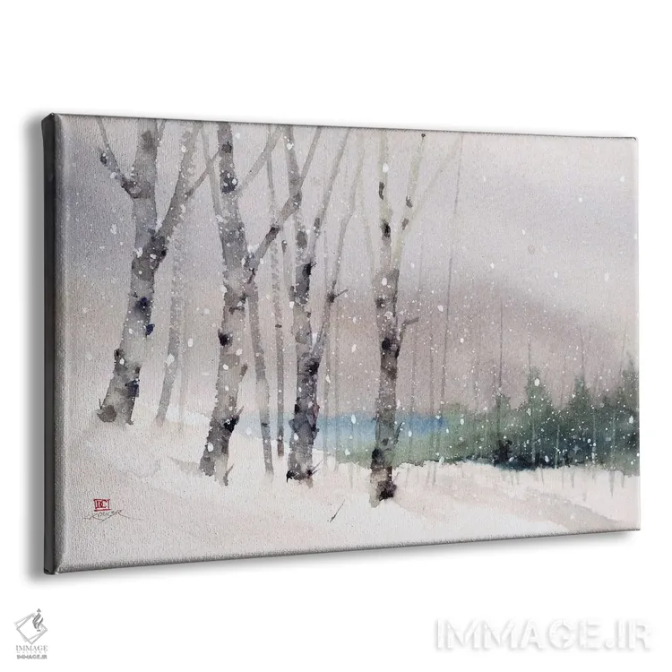 تابلو دامنهٔ تپه زمستانی اثر باور کراوزر - نمای پرسپکتیو محصول