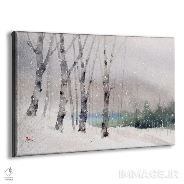 تابلو دامنهٔ تپه زمستانی اثر باور کراوزر - نمای پرسپکتیو محصول