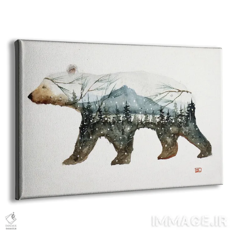 تابلو خرس جنگلی اثر باور کراوزر - نمای پرسپکتیو محصول