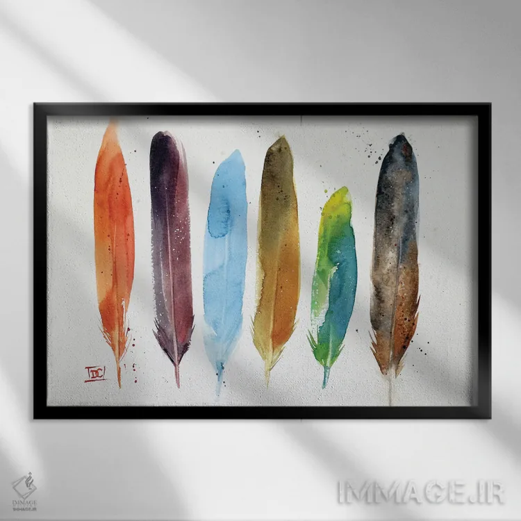 تابلو پرها اثر باور کراوزر - نمای قابدار مشکی