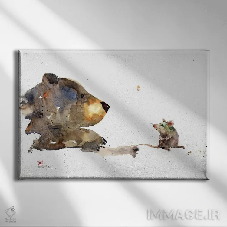 تابلو خرس و موش اثر باور کراوزر - نمای روبهرو روی دیوار