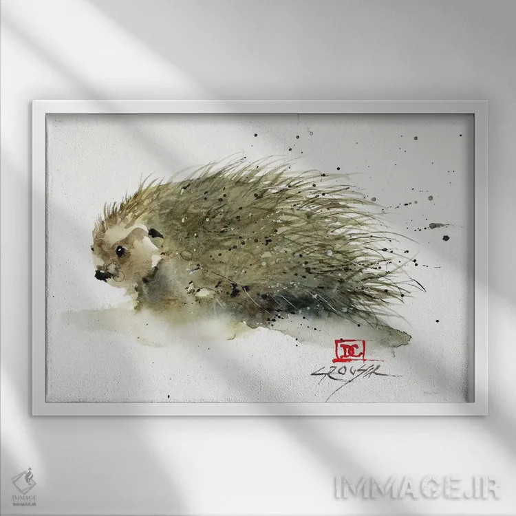 تابلو جوجهتیغی اثر باور کراوزر - نمای قابدار سفید