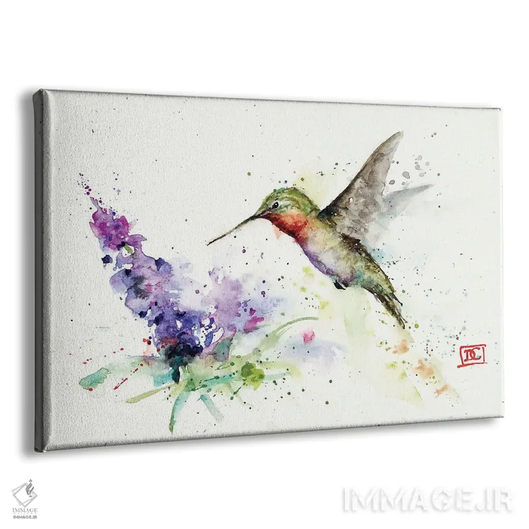 تابلو مرغ مگسخوار و بوتهٔ پروانهای اثر باور کراوزر - نمای پرسپکتیو محصول