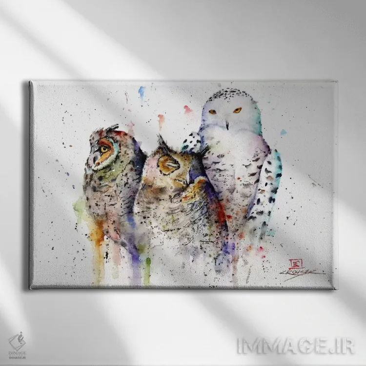 تابلو جغدها نمیخوابند اثر باور کراوزر - نمای روبهرو روی دیوار