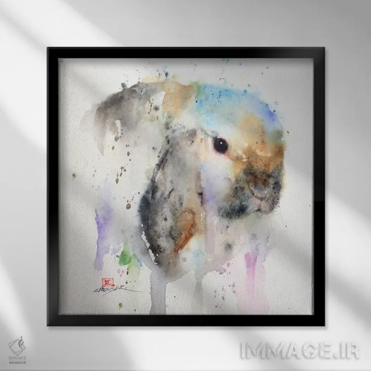 تابلو خرگوش اثر باور کراوزر - نمای قابدار مشکی