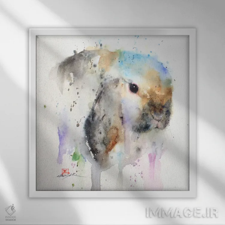 تابلو خرگوش اثر باور کراوزر - نمای قابدار سفید