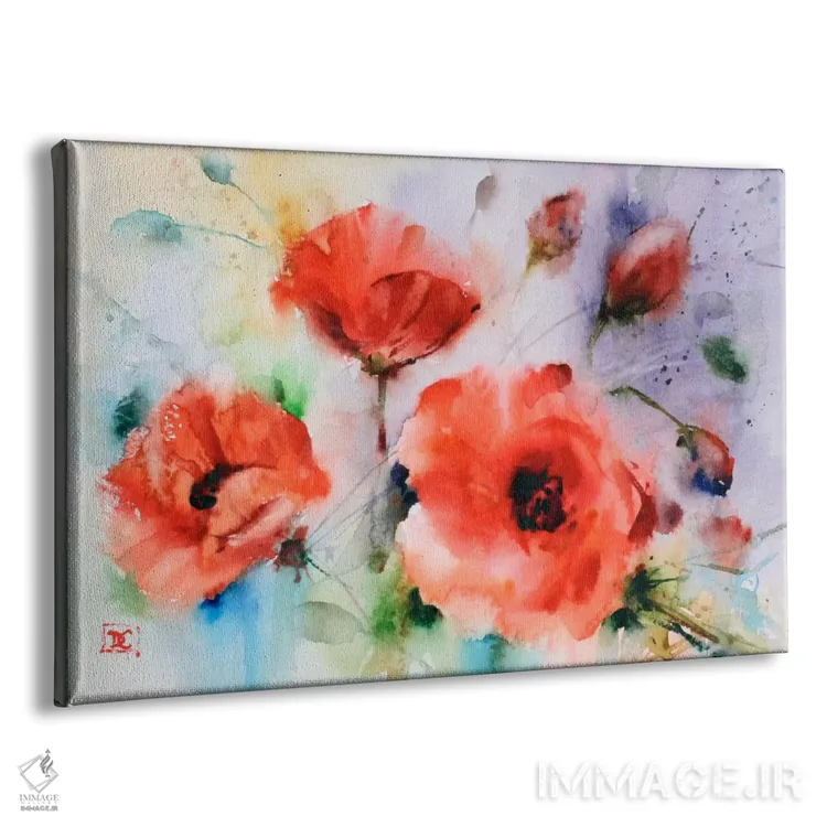 تابلو شقایقها اثر باور کراوزر - نمای پرسپکتیو محصول