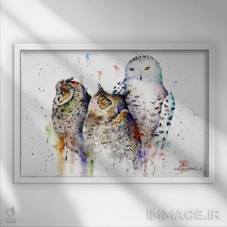 تابلو جغدها نمیخوابند اثر باور کراوزر - نمای قابدار سفید