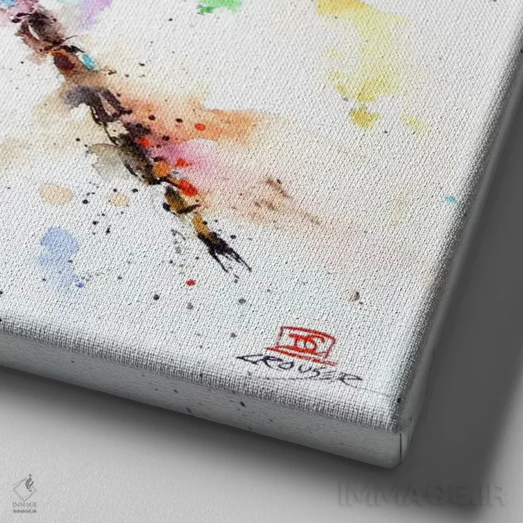 تابلو سنجاقک اثر باور کراوزر - نمای نزدیک بافت بوم