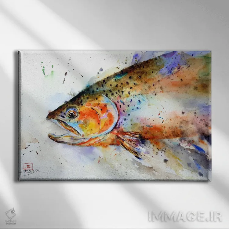 تابلو ماهی (چند رنگ) اثر باور کراوزر - نمای روبهرو روی دیوار