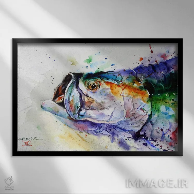 تابلو ماهی اثر باور کراوزر - نمای قابدار مشکی
