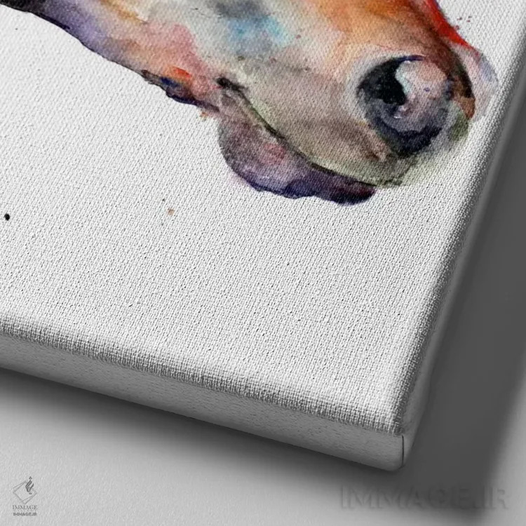 تابلو اسب اثر باور کراوزر - نمای نزدیک بافت بوم