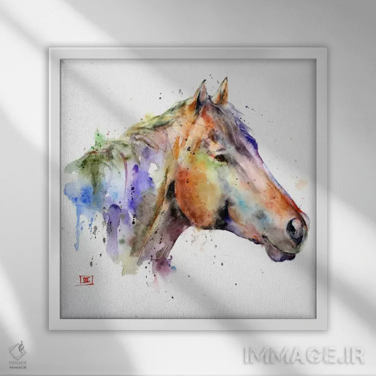 تابلو اسب اثر باور کراوزر - نمای قابدار سفید