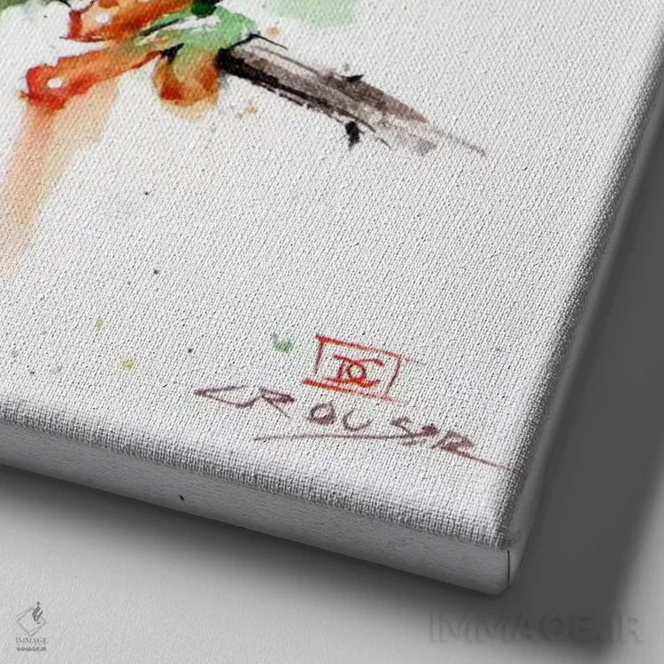 تابلو قورباغه اثر باور کراوزر - نمای نزدیک بافت بوم