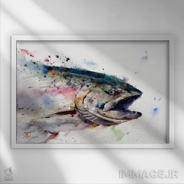 تابلو ماهی II اثر باور کراوزر - نمای قابدار سفید