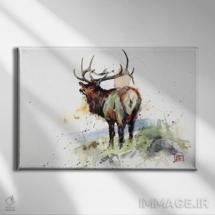 تابلو گوزن شمالی III اثر باور کراوزر - نمای روبهرو روی دیوار