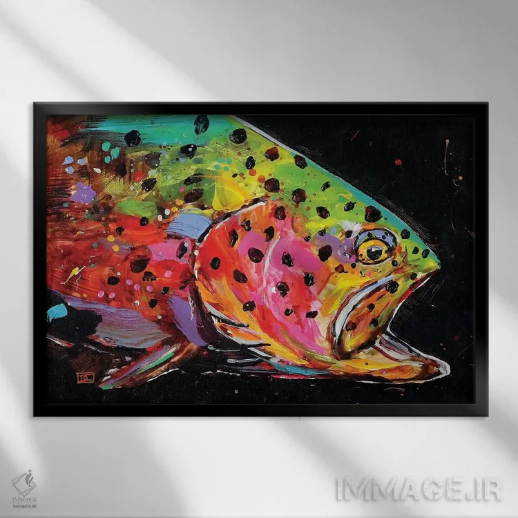 تابلو قزلآلای دیوانه اثر باور کراوزر - نمای قابدار مشکی