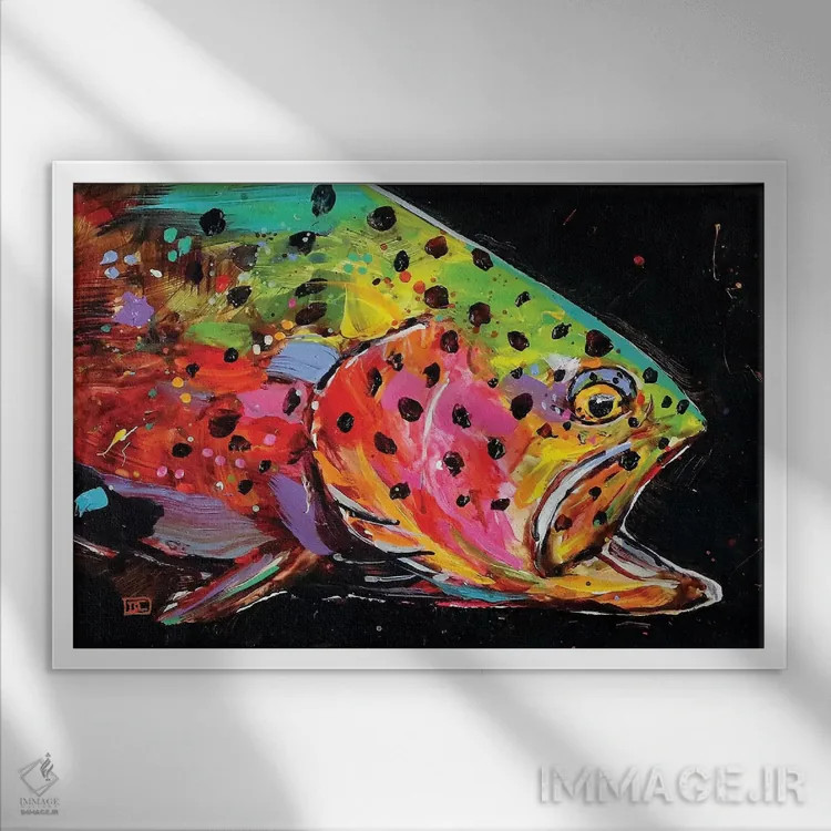 تابلو قزلآلای دیوانه اثر باور کراوزر - نمای قابدار سفید