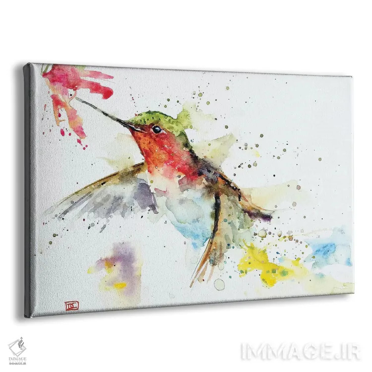 تابلو مرغ مگسخوار و گل اثر باور کراوزر - نمای پرسپکتیو محصول