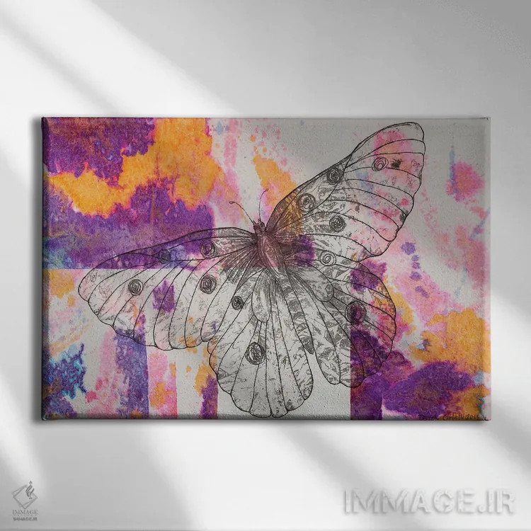 تابلو پرواز پروانه اثر دنیلا کارلتی - نمای روبهرو روی دیوار