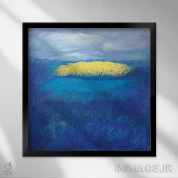 تابلو جزیره زرین اثر دنیلا کارلتی - نمای قابدار مشکی