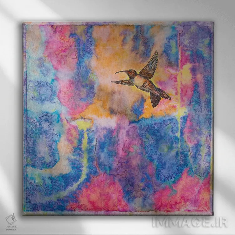 تابلو مرغ مگسخوار اثر دنیلا کارلتی - نمای روبهرو روی دیوار