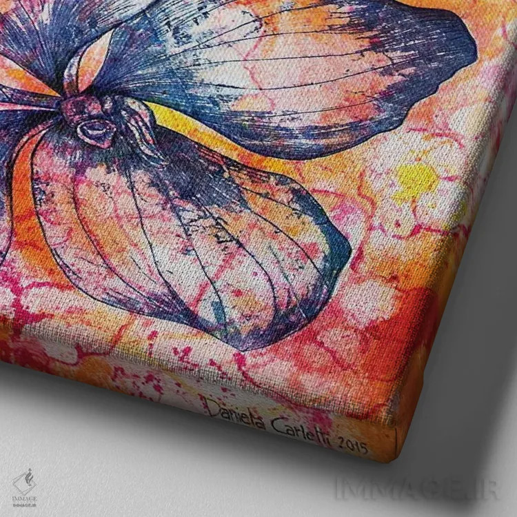 تابلو چهار ارکیده اثر دنیلا کارلتی - نمای نزدیک بافت بوم