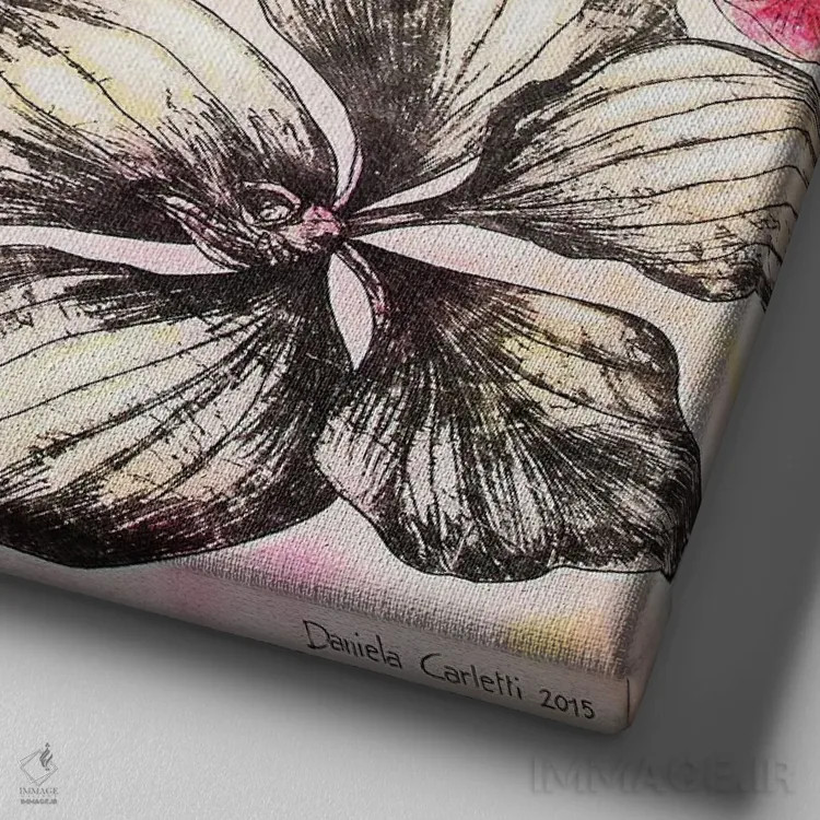 تابلو نخستین نور اثر دنیلا کارلتی - نمای نزدیک بافت بوم