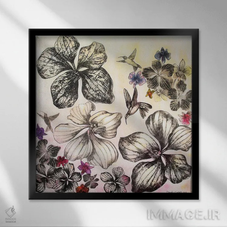 تابلو نخستین نور اثر دنیلا کارلتی - نمای قابدار مشکی