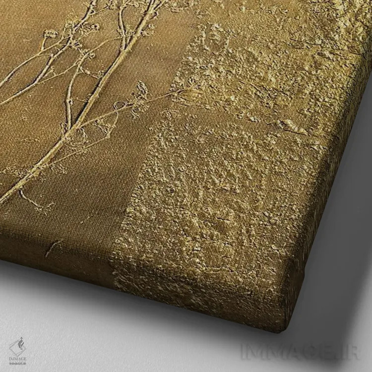 تابلو درخت طلایی اثر دنیلا کارلتی - نمای نزدیک بافت بوم