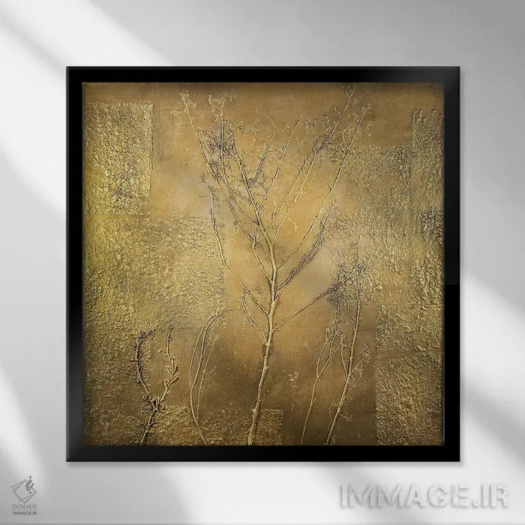 تابلو درخت طلایی اثر دنیلا کارلتی - نمای قابدار مشکی