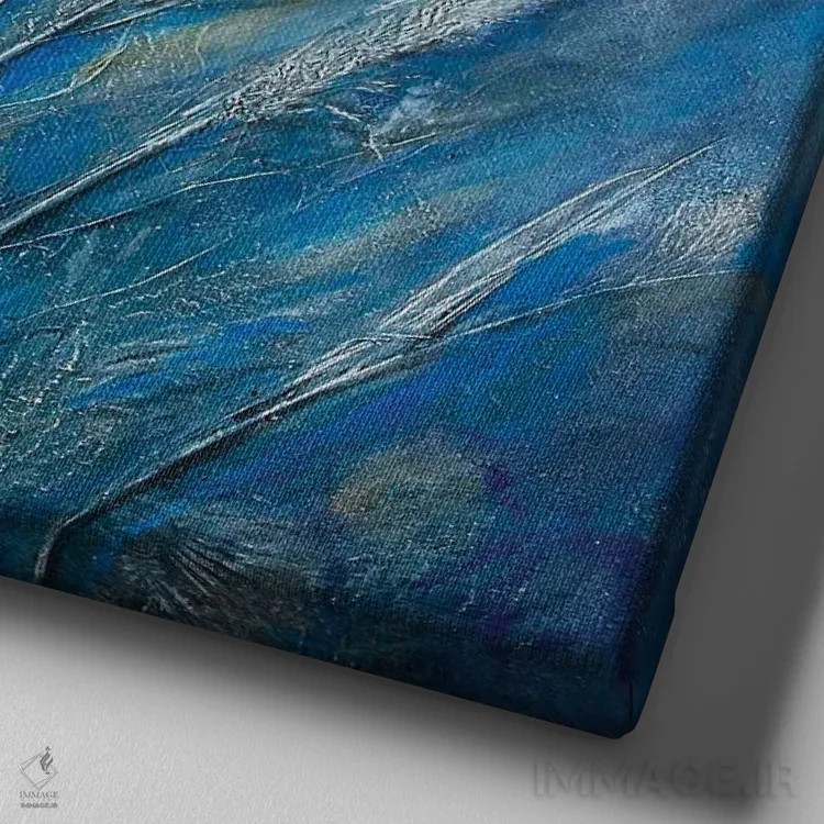 تابلو برگ در باد اثر دنیلا کارلتی - نمای نزدیک بافت بوم