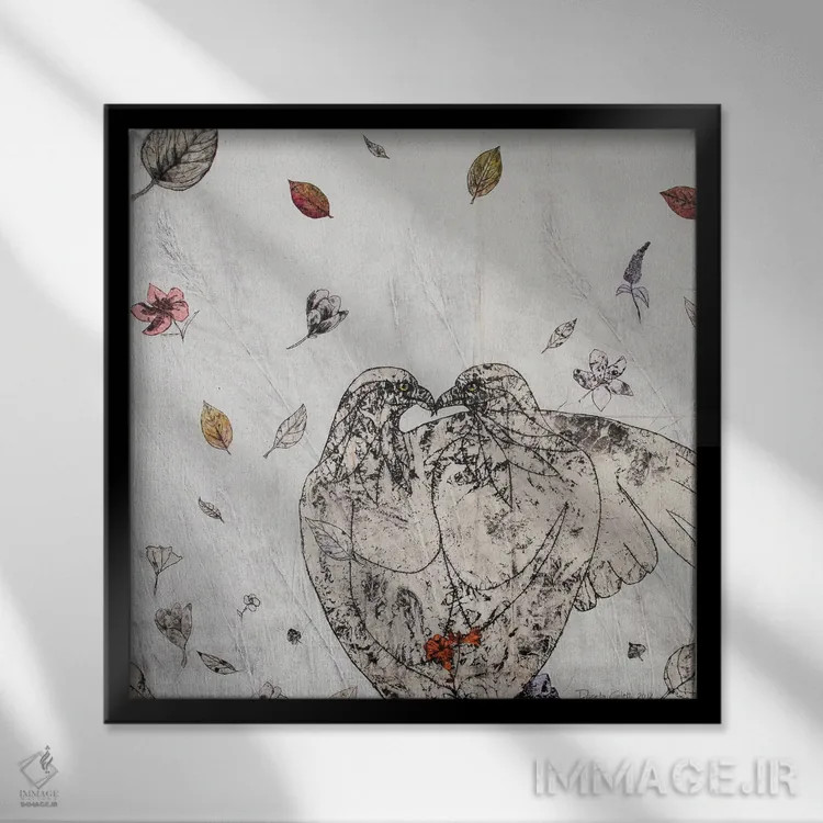 تابلو بوسه اثر دنیلا کارلتی - نمای قابدار مشکی