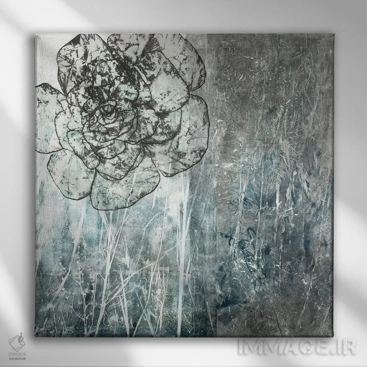 تابلو گل صدتومانی در چشمانداز II اثر دنیلا کارلتی - نمای روبهرو روی دیوار
