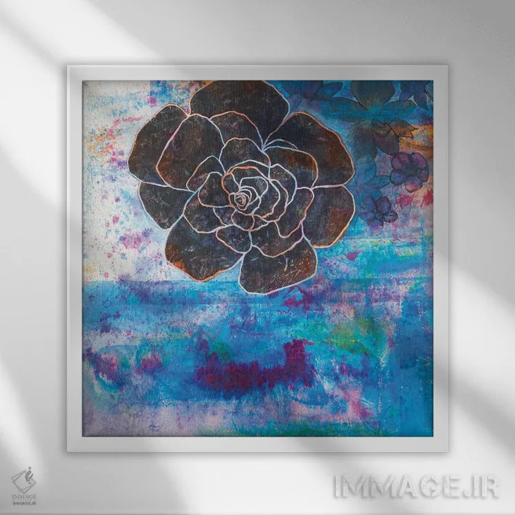 تابلو گل صدتومانی در چشمانداز I اثر دنیلا کارلتی - نمای قابدار سفید