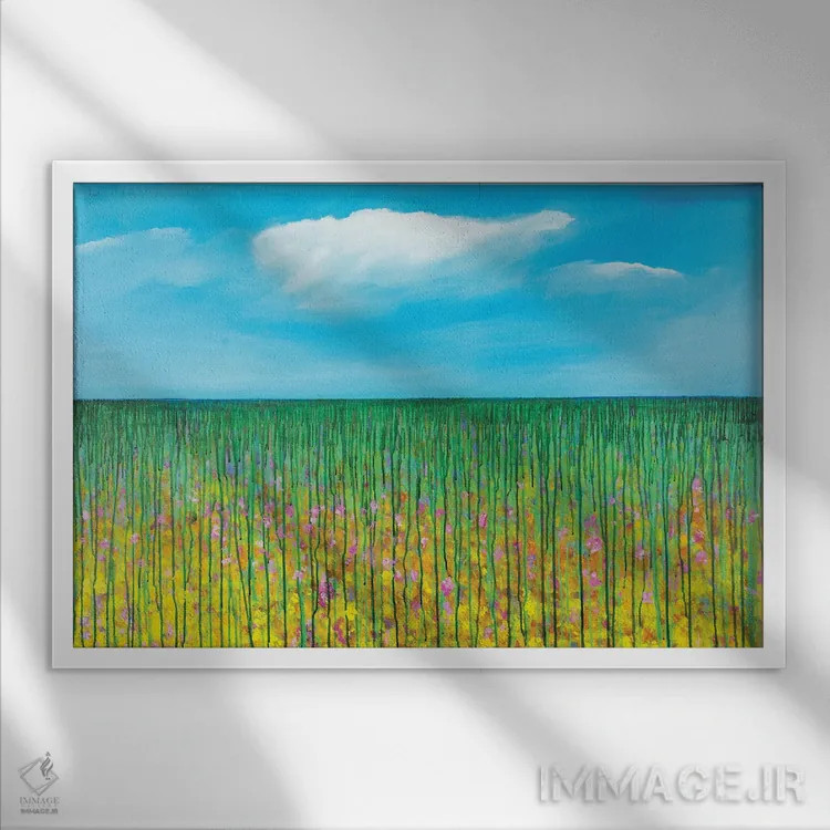 تابلو بهار I اثر دنیلا کارلتی - نمای قابدار سفید