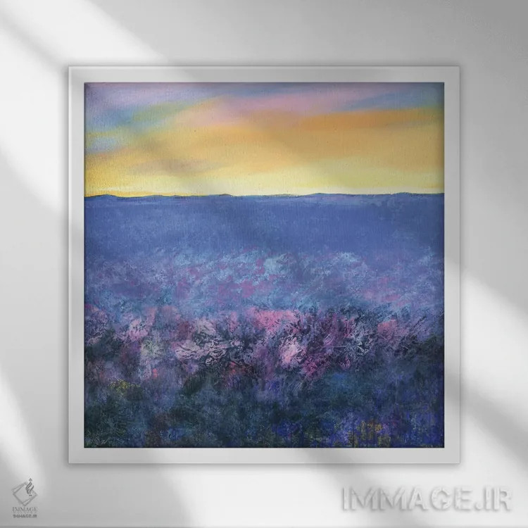 تابلو غروب آفتاب اثر دنیلا کارلتی - نمای قابدار سفید